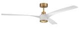 Ceiling Fan Craftmade PHB60SB3 Phoebe Indoor|Outdoor Fan 60" Satin Brass and White Craftmade