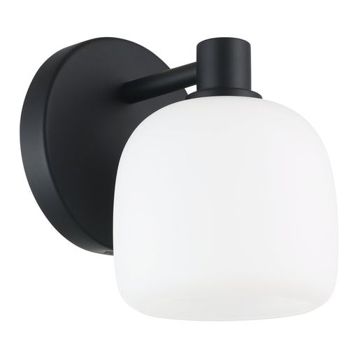 Vanity Light Thesis 206997A Valentina 5 inch 1 light Matte Black Vanity Light with Etched Opal Glass Shade THESIS