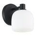 Vanity Light Thesis 206997A Valentina 5 inch 1 light Matte Black Vanity Light with Etched Opal Glass Shade THESIS