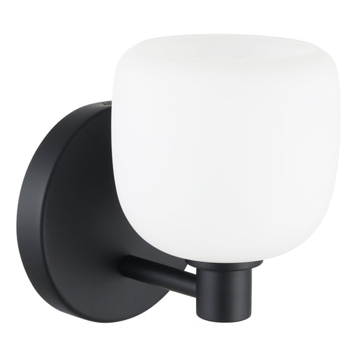 Vanity Light Thesis 206997A Valentina 5 inch 1 light Matte Black Vanity Light with Etched Opal Glass Shade THESIS