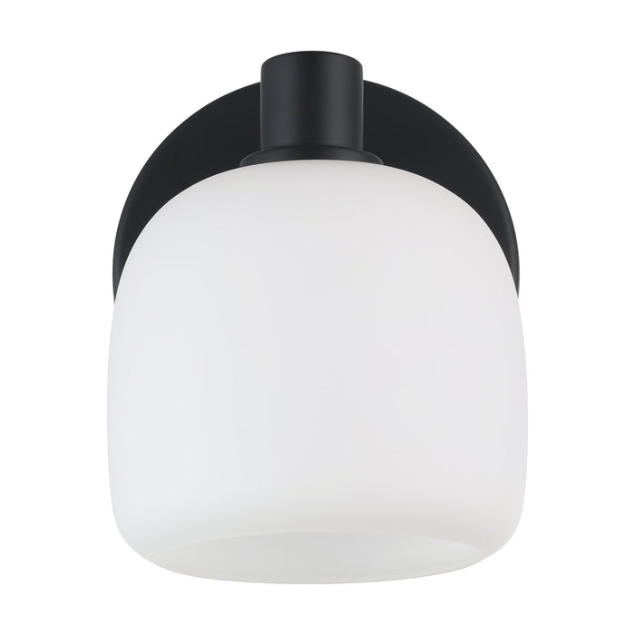 Vanity Light Thesis 206997A Valentina 5 inch 1 light Matte Black Vanity Light with Etched Opal Glass Shade THESIS
