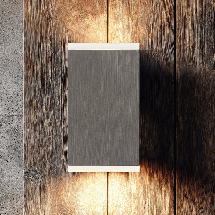 Exterior Wall Sconce Thesis 207735A Jasper 8 inch 2 light Graphite LED Exterior Wall Sconce THESIS