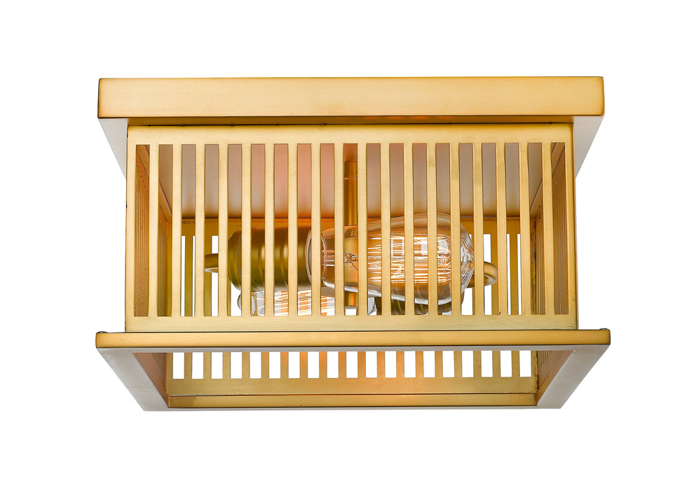 Flush Mount Z-Lite 333F2BR Brass Camellia 2 Light Flush Mount Z-Lite