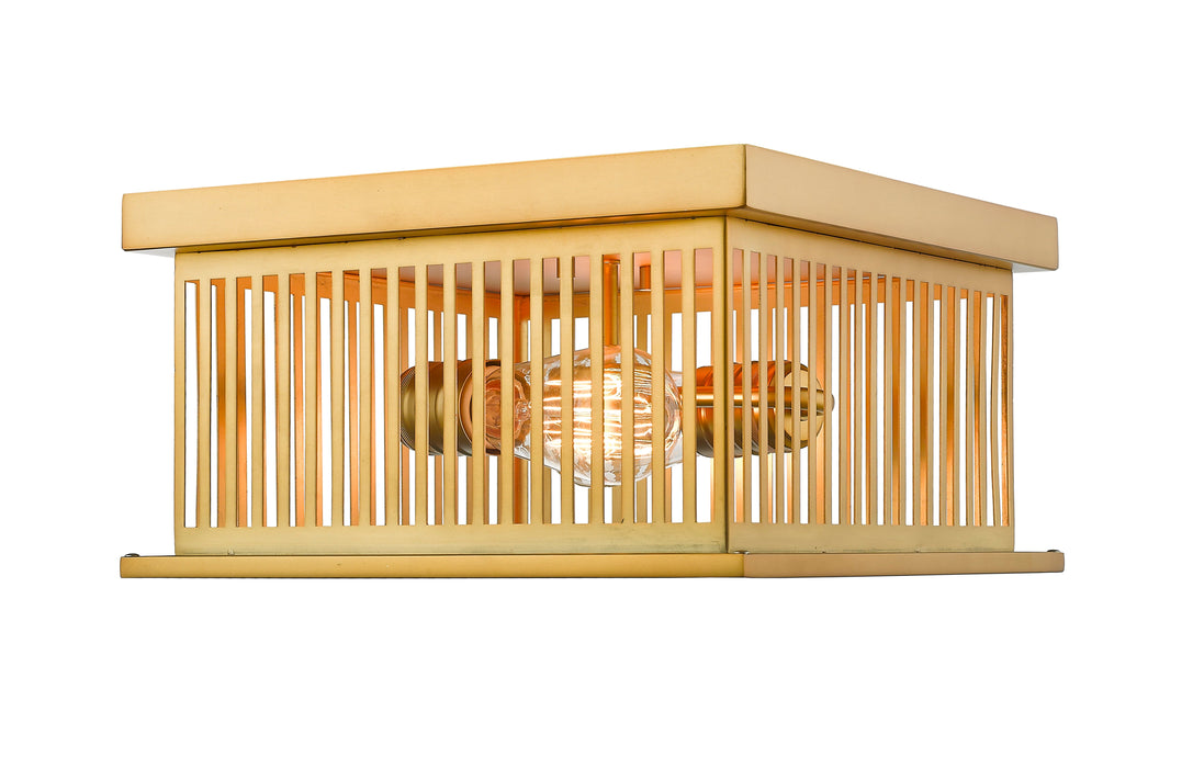 Flush Mount Z-Lite 333F2BR Brass Camellia 2 Light Flush Mount Z-Lite