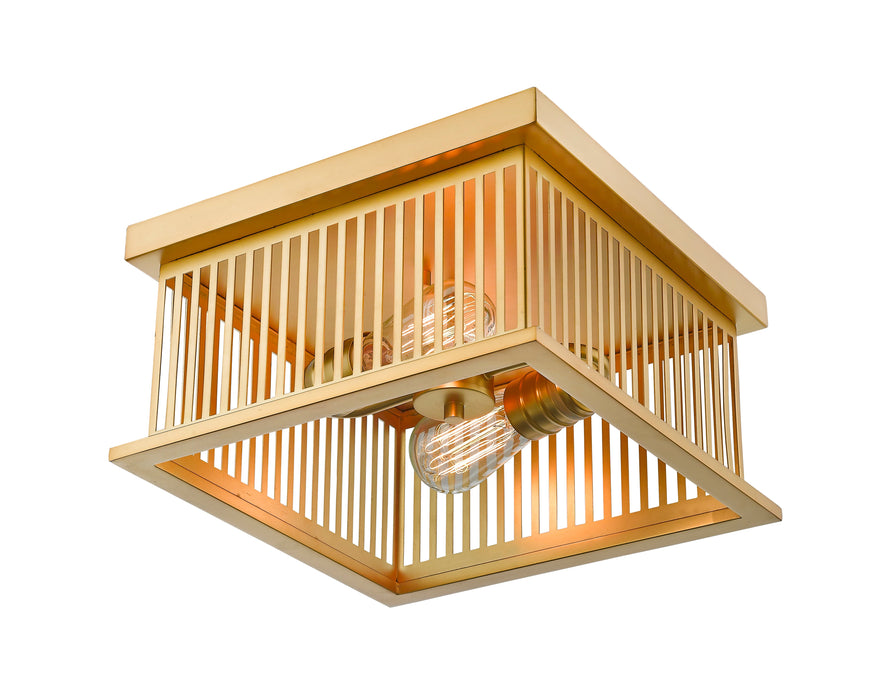 Flush Mount Z-Lite 333F2BR Brass Camellia 2 Light Flush Mount Z-Lite