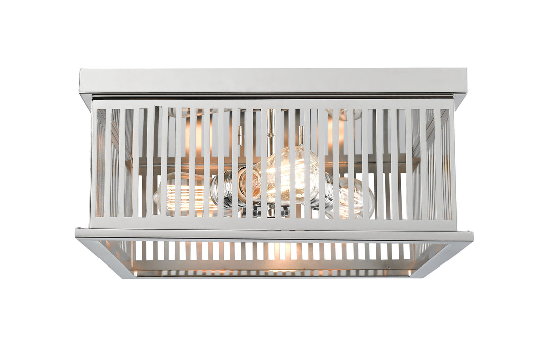 Flush Mount Z-Lite 333F3PN Polished Nickel Camellia 3 Light Flush Mount Z-Lite