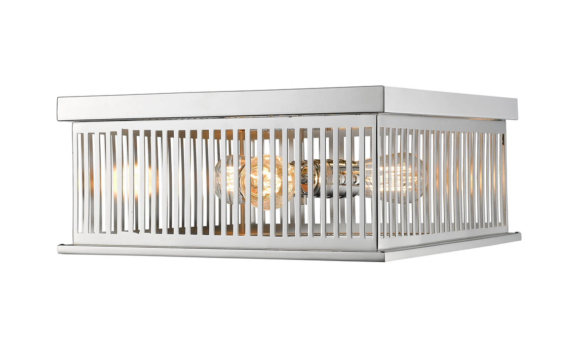 Flush Mount Z-Lite 333F3PN Polished Nickel Camellia 3 Light Flush Mount Z-Lite