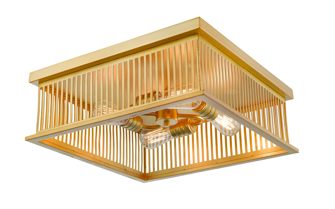 Flush Mount Z-Lite 333F4BR Brass Camellia 4 Light Flush Mount Z-Lite
