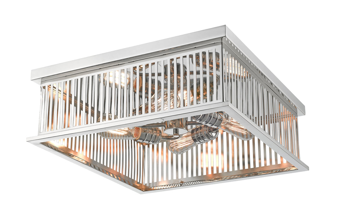 Flush Mount Z-Lite 333F4PN Polished Nickel Camellia 4 Light Flush Mount Z-Lite