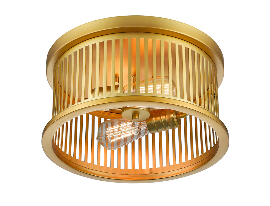 Flush Mount Z-Lite 334F2BR Brass Camellia 2 Light Flush Mount Z-Lite