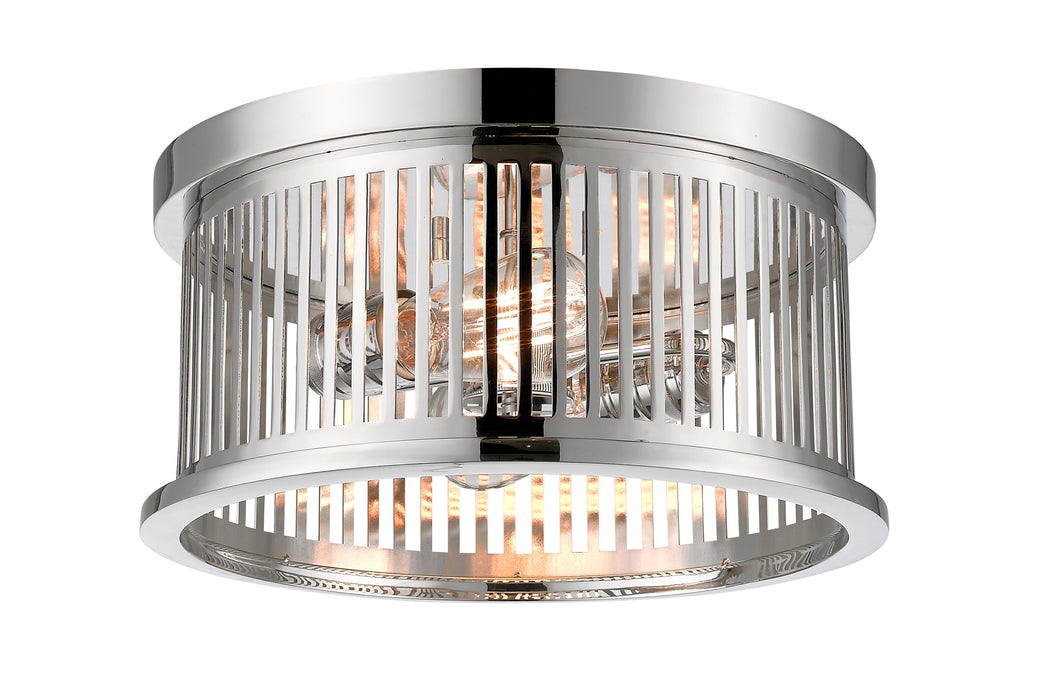 Flush Mount Z-Lite 334F2PN Polished Nickel Camellia 2 Light Flush Mount Z-Lite