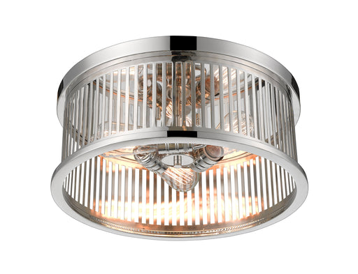 Flush Mount Z-Lite 334F3PN Polished Nickel Camellia 3 Light Flush Mount Z-Lite
