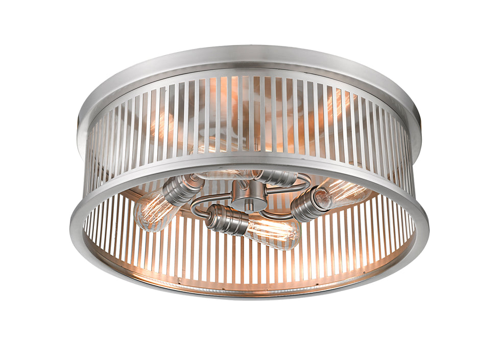 Flush Mount Z-Lite 334F4BN Brushed Nickel Camellia 4 Light Flush Mount Z-Lite