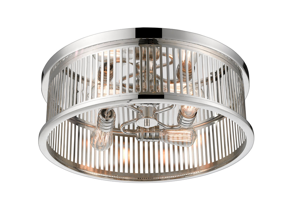 Flush Mount Z-Lite 334F4PN Polished Nickel Camellia 4 Light Flush Mount Z-Lite