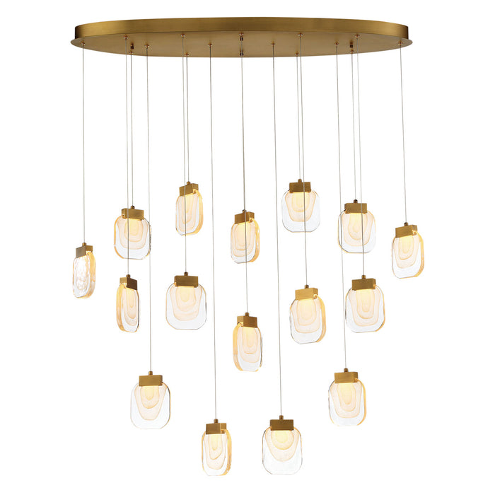 Eurofase 37194-017 Paget 44" Matte Gold LED Chandelier