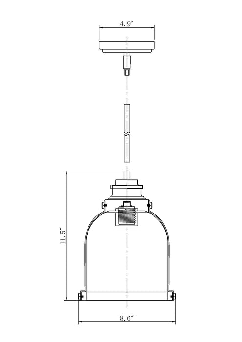 Pendant Z-Lite 337MP-HBR Heritage Brass Burren 1 Light Pendant Z-Lite