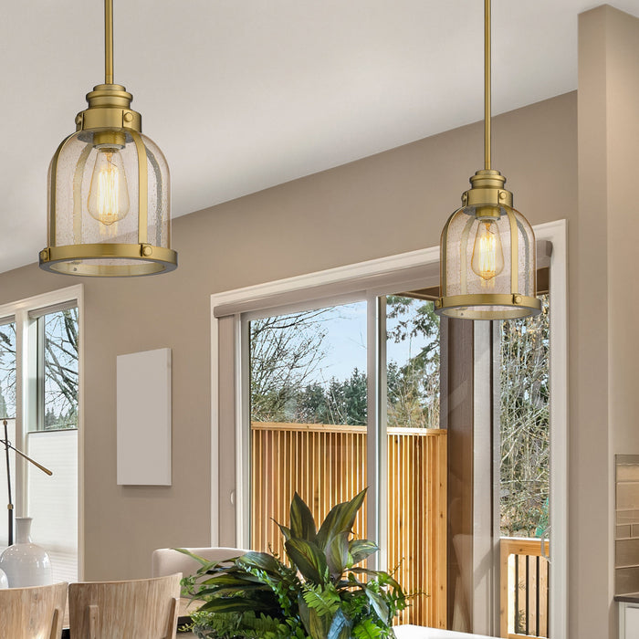 Pendant Z-Lite 337MP-HBR Heritage Brass Burren 1 Light Pendant Z-Lite