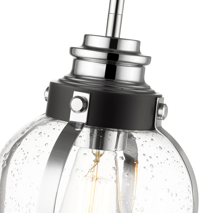 Pendant Z-Lite 337MP-MB+CH Matte Black + Chrome Burren 1 Light Pendant Z-Lite