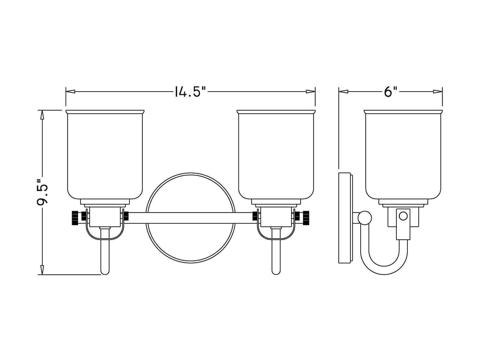 Vanity Z-Lite 340-2V-HG Heirloom Gold Kinsley 2 Light Vanity Z-Lite