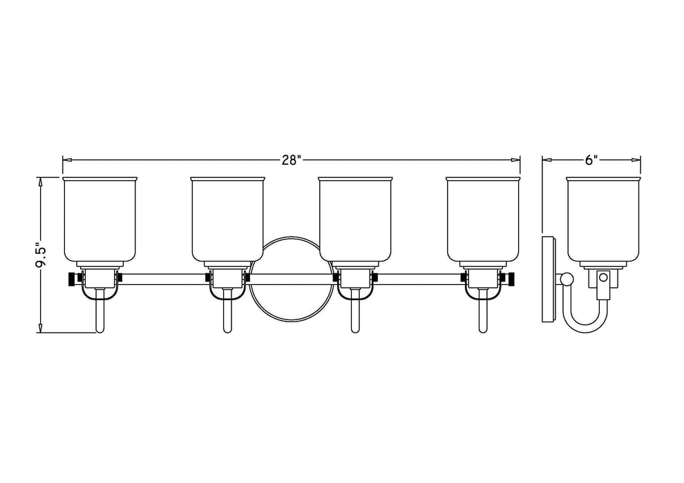 Vanity Z-Lite 340-4V-HG Heirloom Gold Kinsley 4 Light Vanity Z-Lite