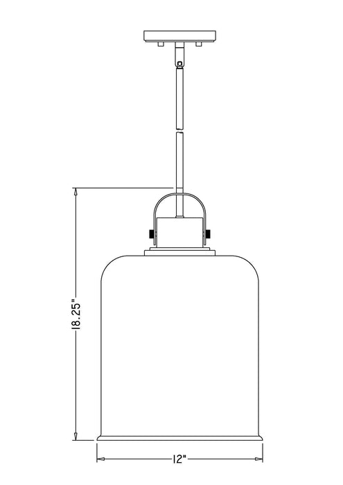 Pendant Z-Lite 340P12-MB Matte Black Kinsley 1 Light Pendant Z-Lite