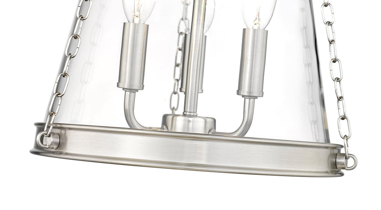 Pendant Z-Lite 341P12-BN Brushed Nickel Prescott 3 Light Pendant Z-Lite