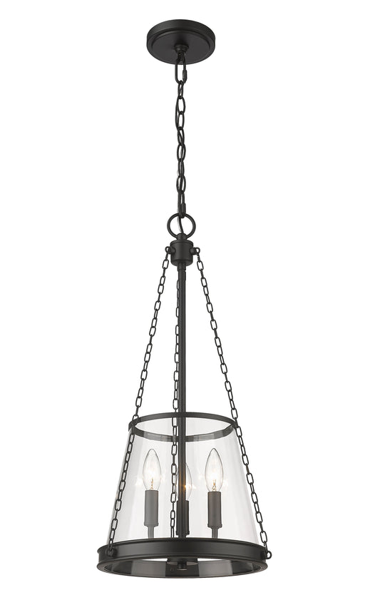 Pendant Z-Lite 341P12-MB Matte Black Prescott 3 Light Pendant Z-Lite