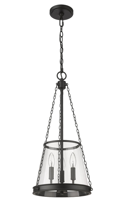 Pendant Z-Lite 341P12-MB Matte Black Prescott 3 Light Pendant Z-Lite