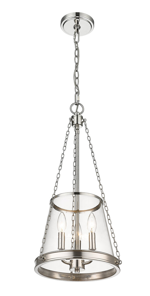 Pendant Z-Lite 341P12-PN Polished Nickel Prescott 3 Light Pendant Z-Lite