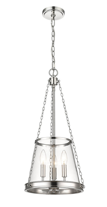 Pendant Z-Lite 341P12-PN Polished Nickel Prescott 3 Light Pendant Z-Lite