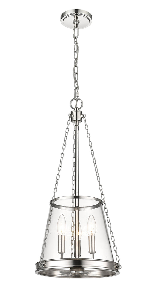 Pendant Z-Lite 341P12-PN Polished Nickel Prescott 3 Light Pendant Z-Lite