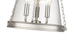 Pendant Z-Lite 341P12-PN Polished Nickel Prescott 3 Light Pendant Z-Lite