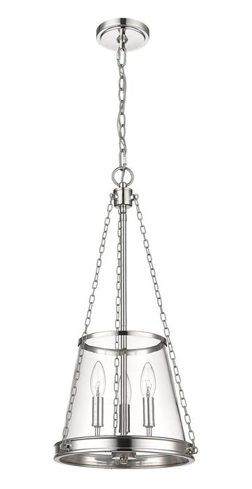 Pendant Z-Lite 341P12-PN Polished Nickel Prescott 3 Light Pendant Z-Lite
