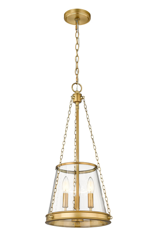 Pendant Z-Lite 341P12-RB Rubbed Brass Prescott 3 Light Pendant Z-Lite