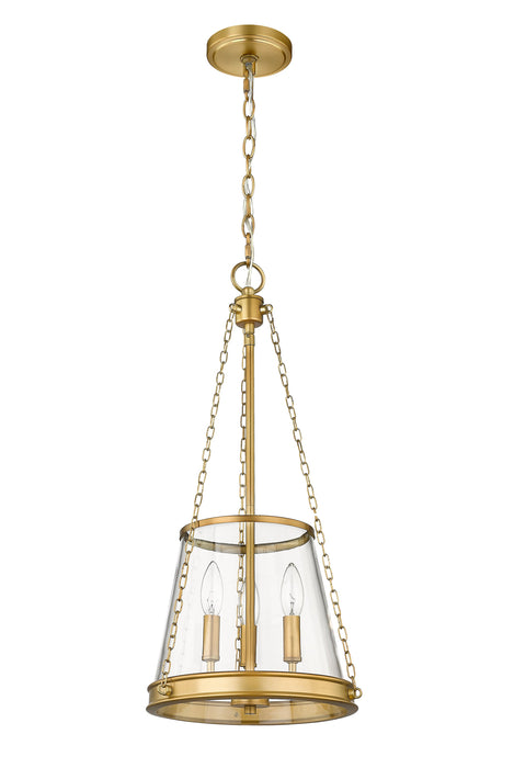Pendant Z-Lite 341P12-RB Rubbed Brass Prescott 3 Light Pendant Z-Lite
