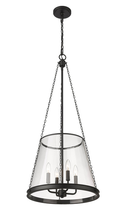 Pendant Z-Lite 341P18-MB Matte Black Prescott 4 Light Pendant Z-Lite
