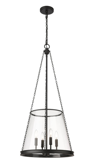 Pendant Z-Lite 341P18-MB Matte Black Prescott 4 Light Pendant Z-Lite