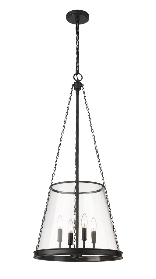 Pendant Z-Lite 341P18-MB Matte Black Prescott 4 Light Pendant Z-Lite