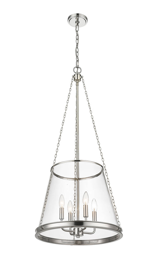 Pendant Z-Lite 341P18-PN Polished Nickel Prescott 4 Light Pendant Z-Lite