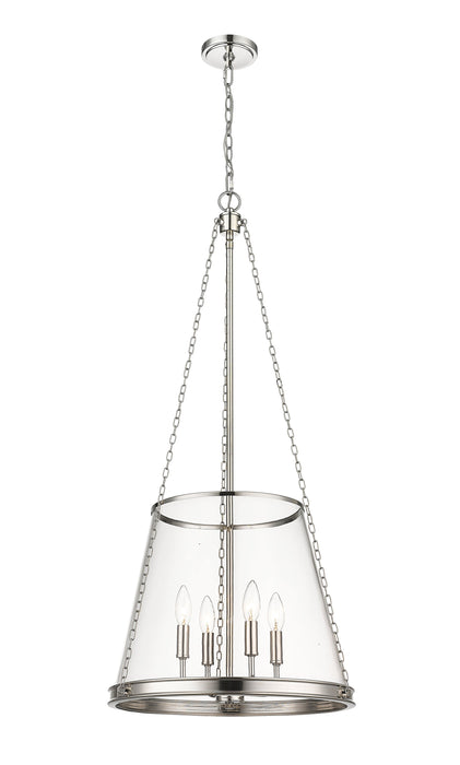 Pendant Z-Lite 341P18-PN Polished Nickel Prescott 4 Light Pendant Z-Lite