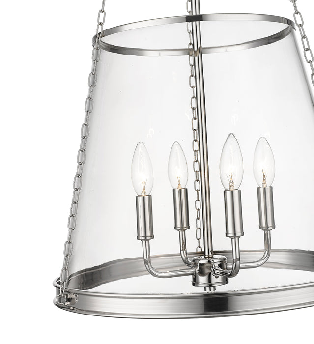 Pendant Z-Lite 341P18-PN Polished Nickel Prescott 4 Light Pendant Z-Lite