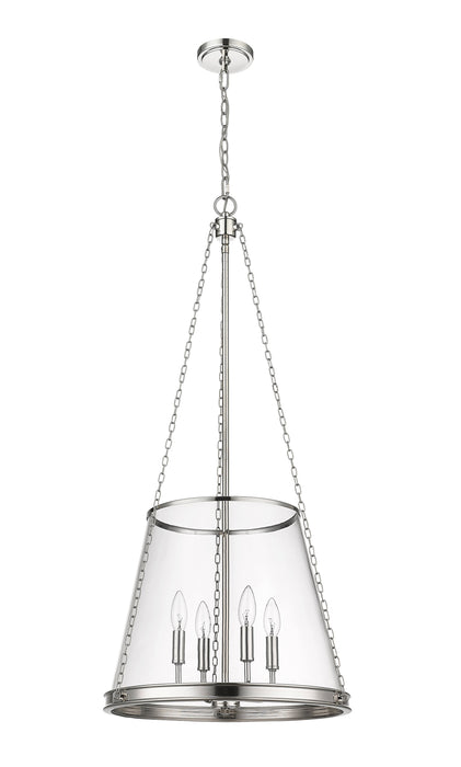 Pendant Z-Lite 341P18-PN Polished Nickel Prescott 4 Light Pendant Z-Lite