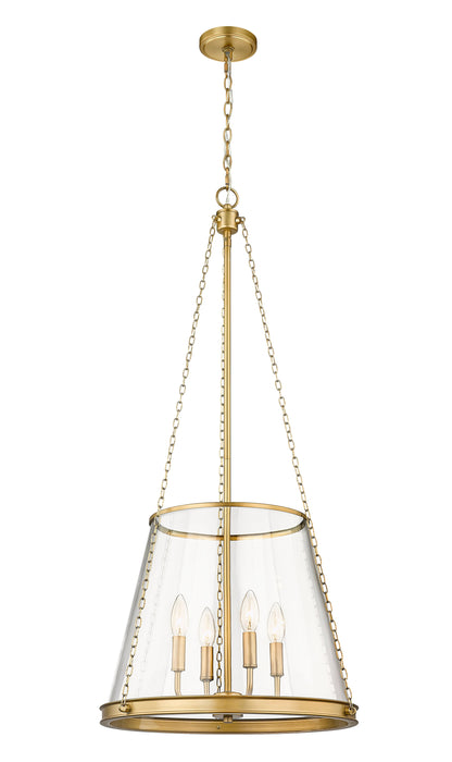 Pendant Z-Lite 341P18-RB Rubbed Brass Prescott 4 Light Pendant Z-Lite