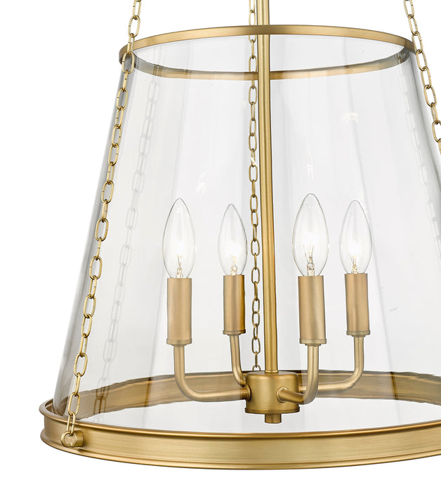 Pendant Z-Lite 341P18-RB Rubbed Brass Prescott 4 Light Pendant Z-Lite