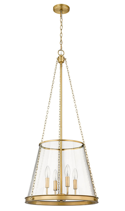 Pendant Z-Lite 341P18-RB Rubbed Brass Prescott 4 Light Pendant Z-Lite