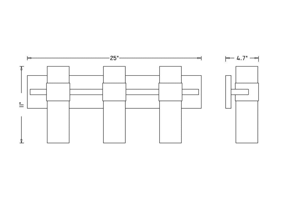 Vanity Z-Lite 343-3V-RB Rubbed Brass Lawson 3 Light Vanity Z-Lite