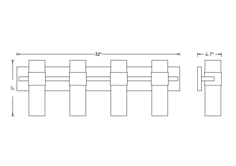 Vanity Z-Lite 343-4V-MB Matte Black Lawson 4 Light Vanity Z-Lite