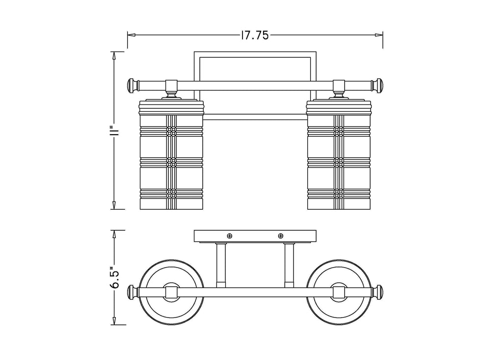 Vanity Z-Lite 344-2V-PN Polished Nickel Archer 2 Light Vanity Z-Lite
