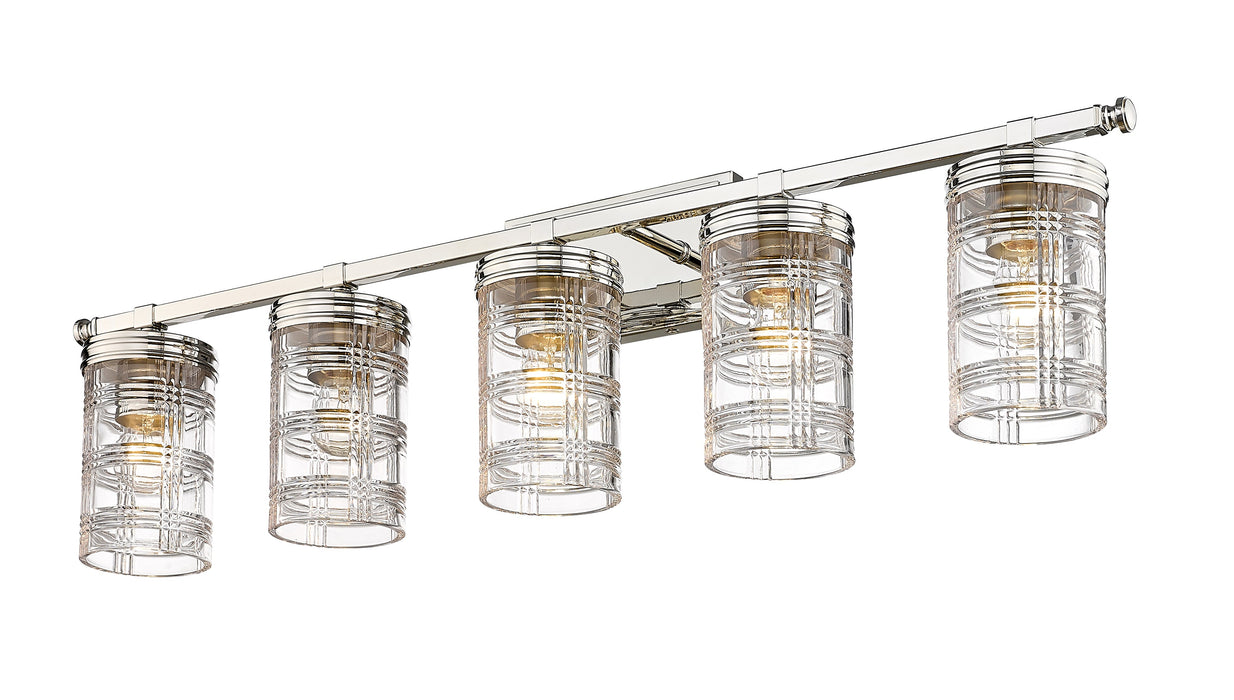 Vanity Z-Lite 344-5V-PN Polished Nickel Archer 5 Light Vanity Z-Lite