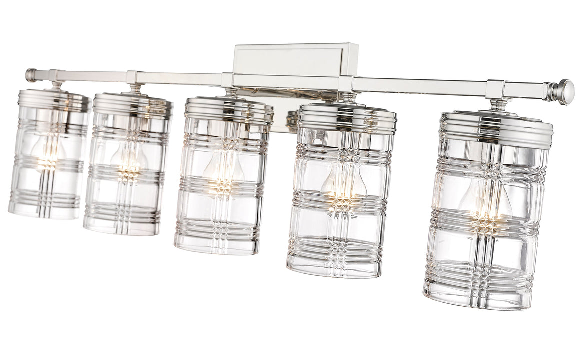 Vanity Z-Lite 344-5V-PN Polished Nickel Archer 5 Light Vanity Z-Lite